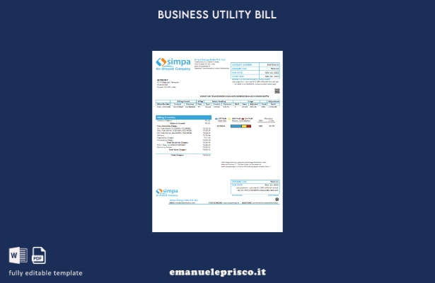 stile verificato Simpa Energy India Pvt. Modello di fattura aziendale di servizi